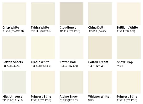 White Paint Colours